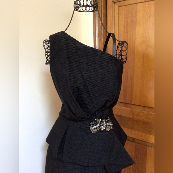 DAVID MEISTER BLACK COCKTAIL DRESS SIZE 6 - Picture 3 of 8